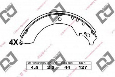 DJ PARTS bs1073 -  Комплект тормозных колодок